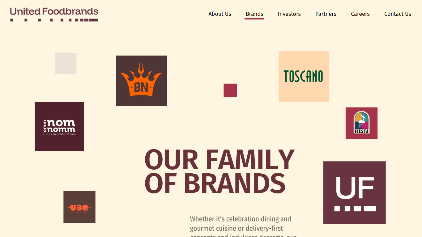 Website design for an Indian food brand